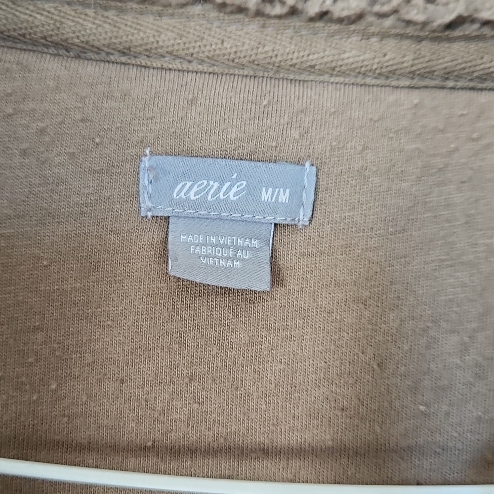 Women's Green Sherpa Sweater, Aerie Medium - Picture 5 of 7